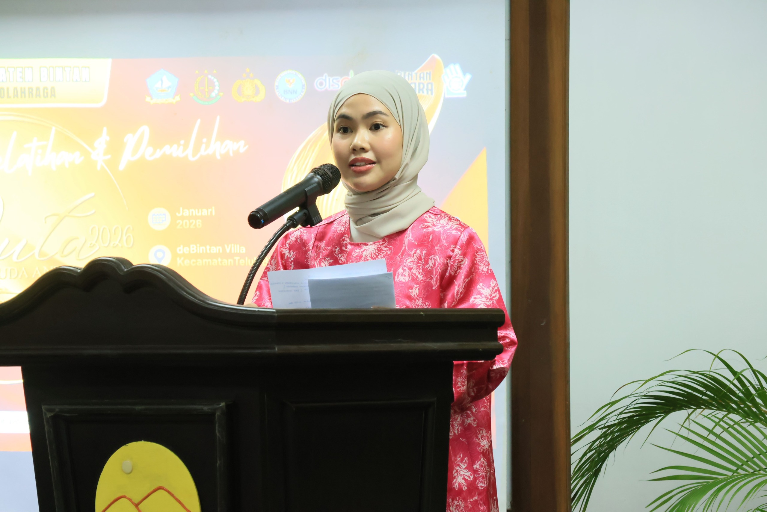 Ketua TP PKK Kabupaten Bintan Buka Pelatihan dan Pemilihan Duta Pemuda Anti Narkoba Tahun 2026