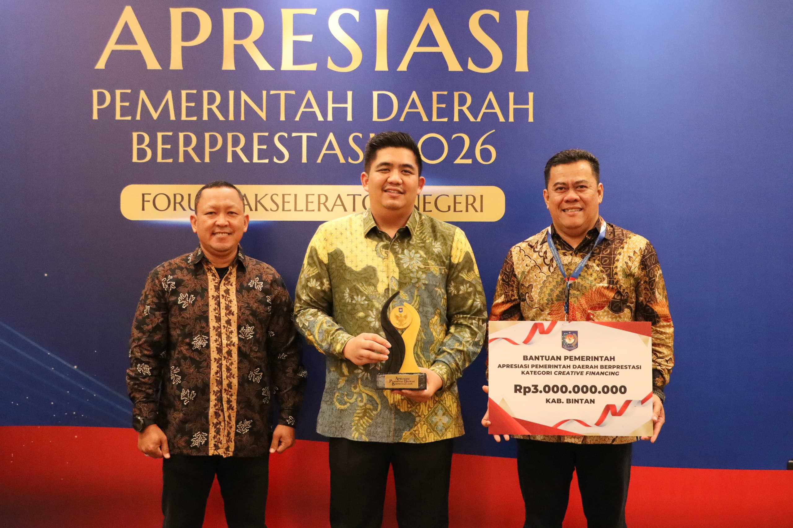 Bintan Raih Terbaik I di Ajang Apresiasi Pemerintah Daerah Berprestasi 2026