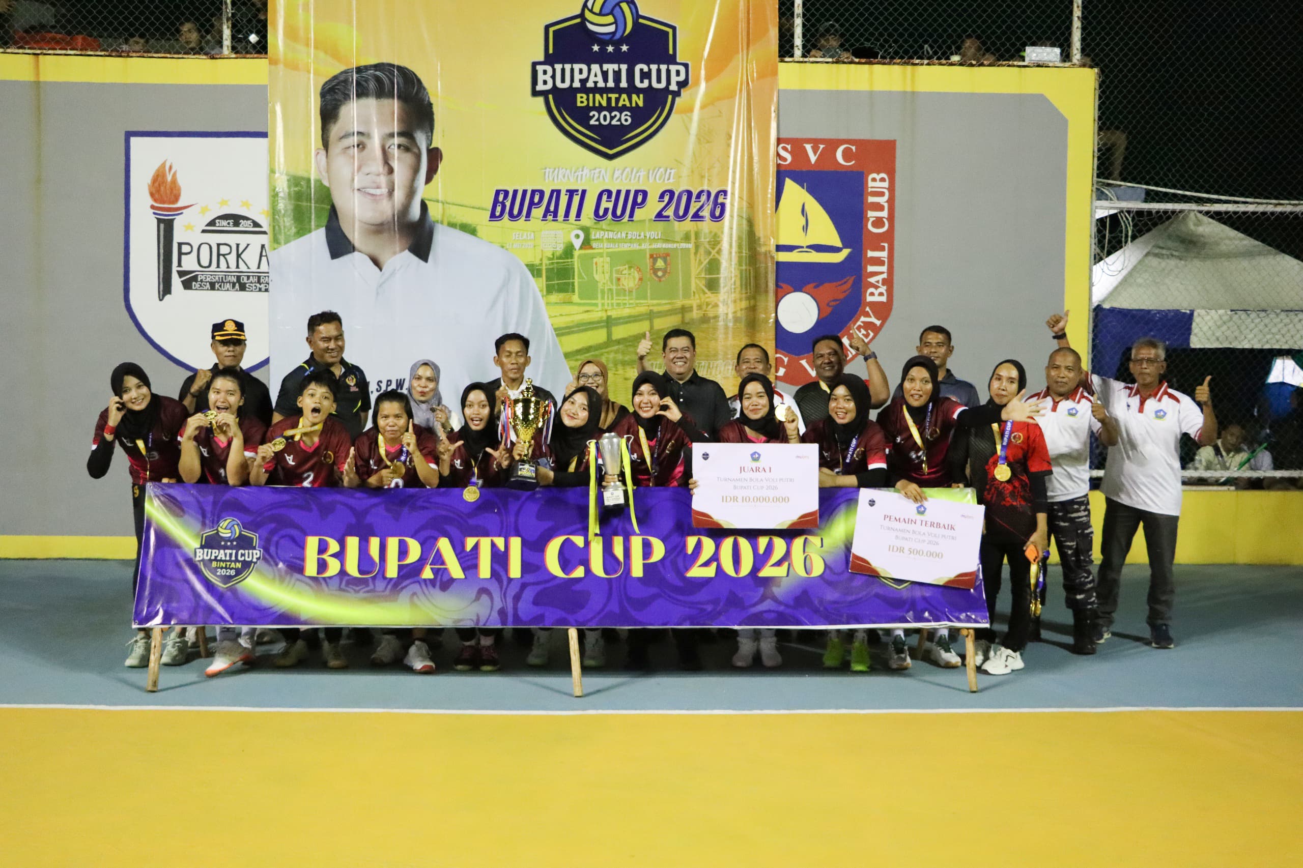 Turnamen Bola Voli Bupati Cup 2026, Polres Bintan dan Megat 707 Kembali Duduk di Peringkat Teratas