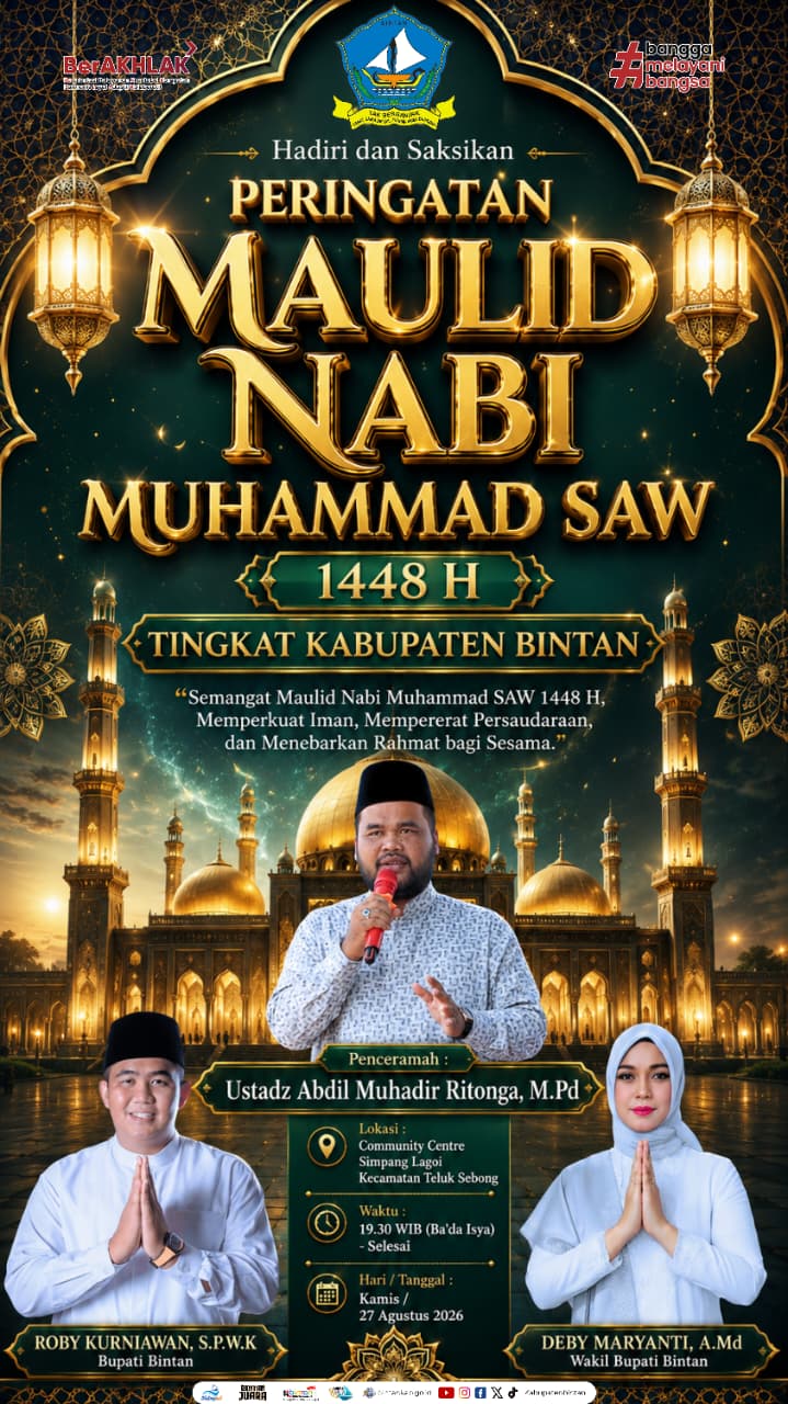 Pemkab Bintan Ajak Masyarakat Hadiri Peringatan Maulid Nabi 1448 H di Community Centre Teluk Sebong